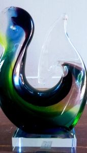 Smashing Art Glass Figure Maori Hook